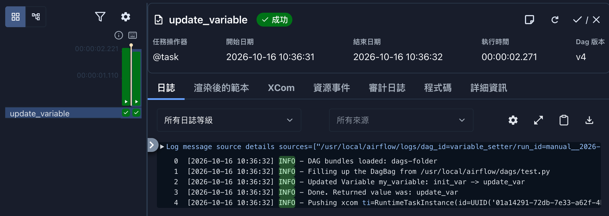 再次執行 DAG